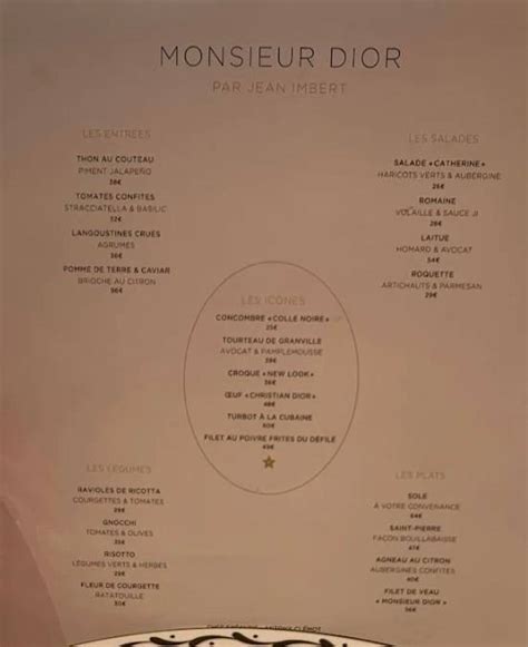 christian dior restaurant paris menu|Christian Dior Paris website.